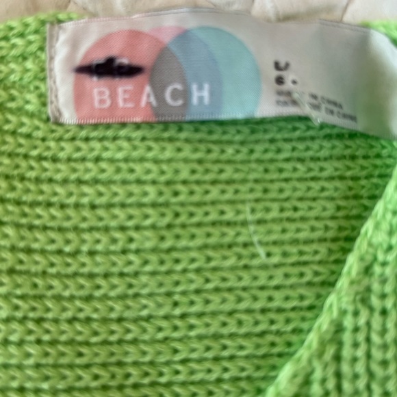 Free People Beach Orchid Convertible Sweater Tank-L-Bright Green-see pics NWOT - Picture 10 of 12